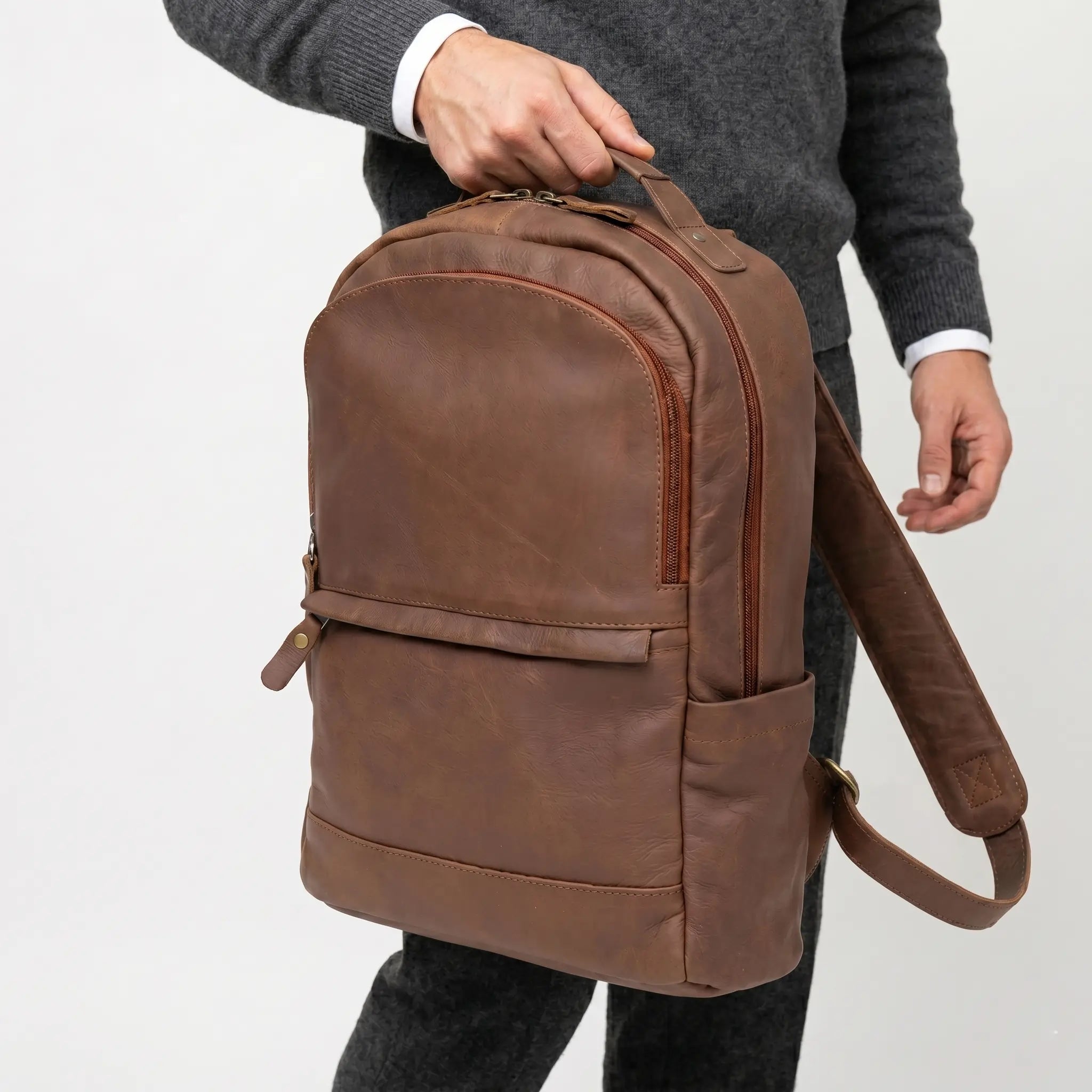 Vintage Leather Backpack (BP-041)