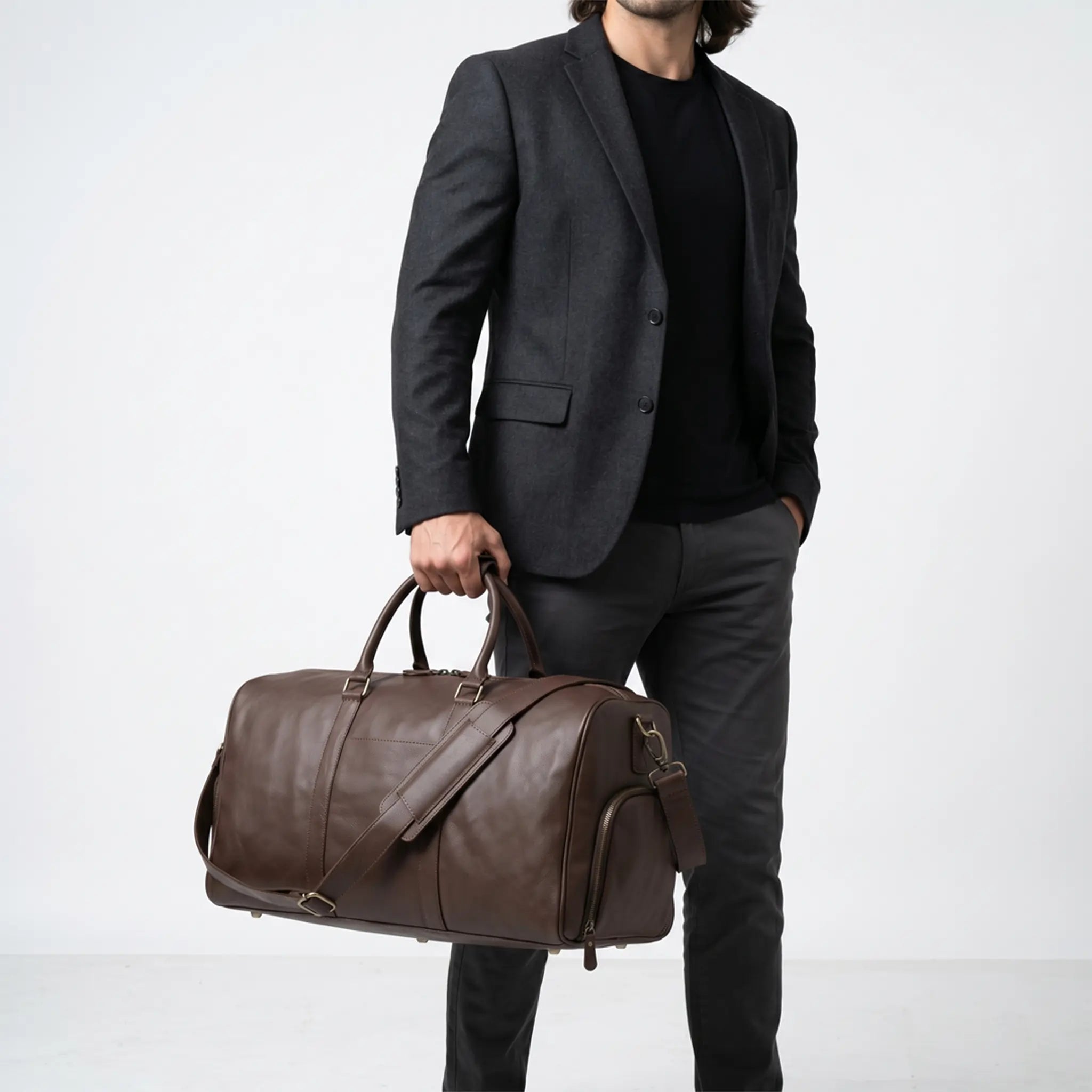 Leather Mild Travel Duffel Bag (TR-026)