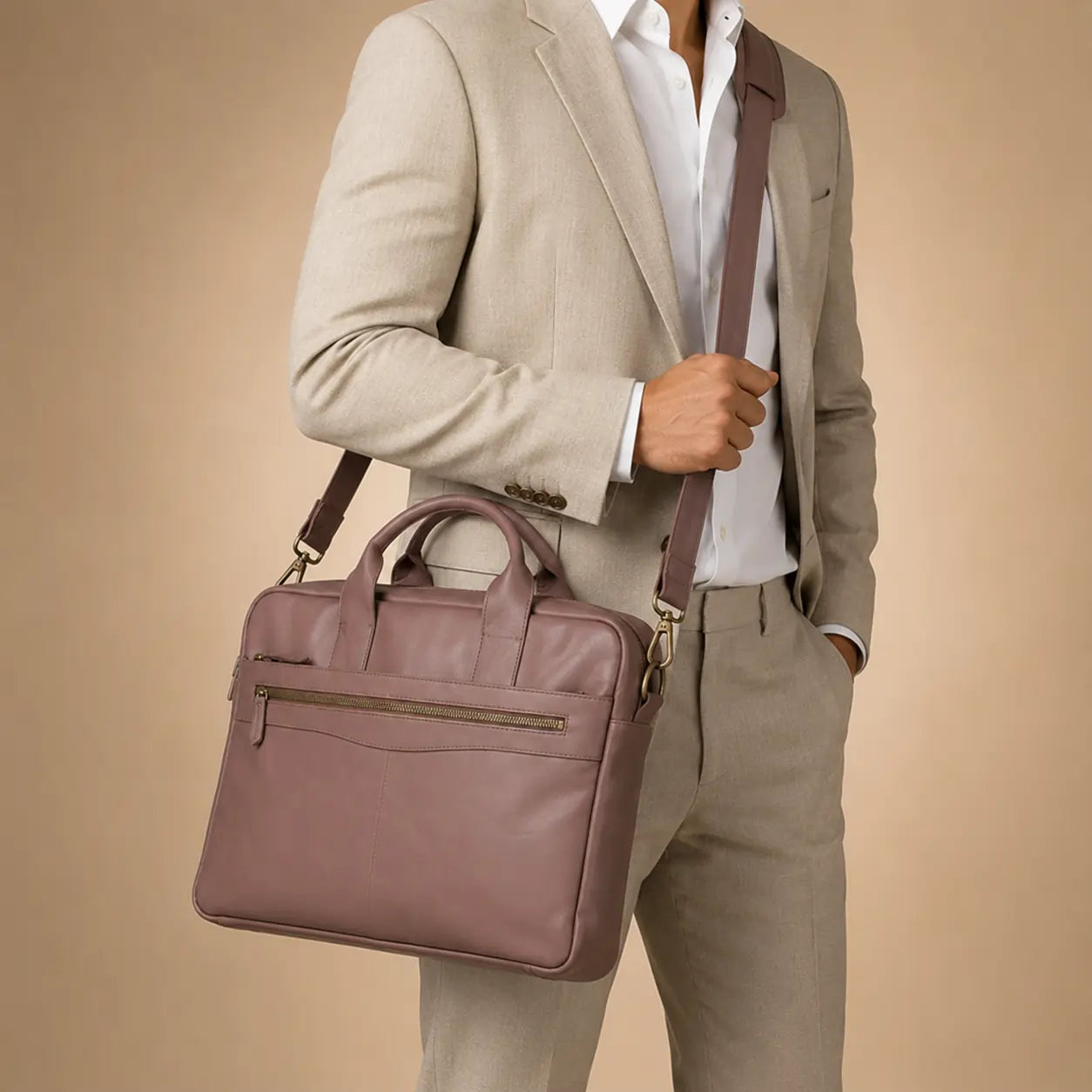 Premium Brown Leather Laptop Bag (LP-02)