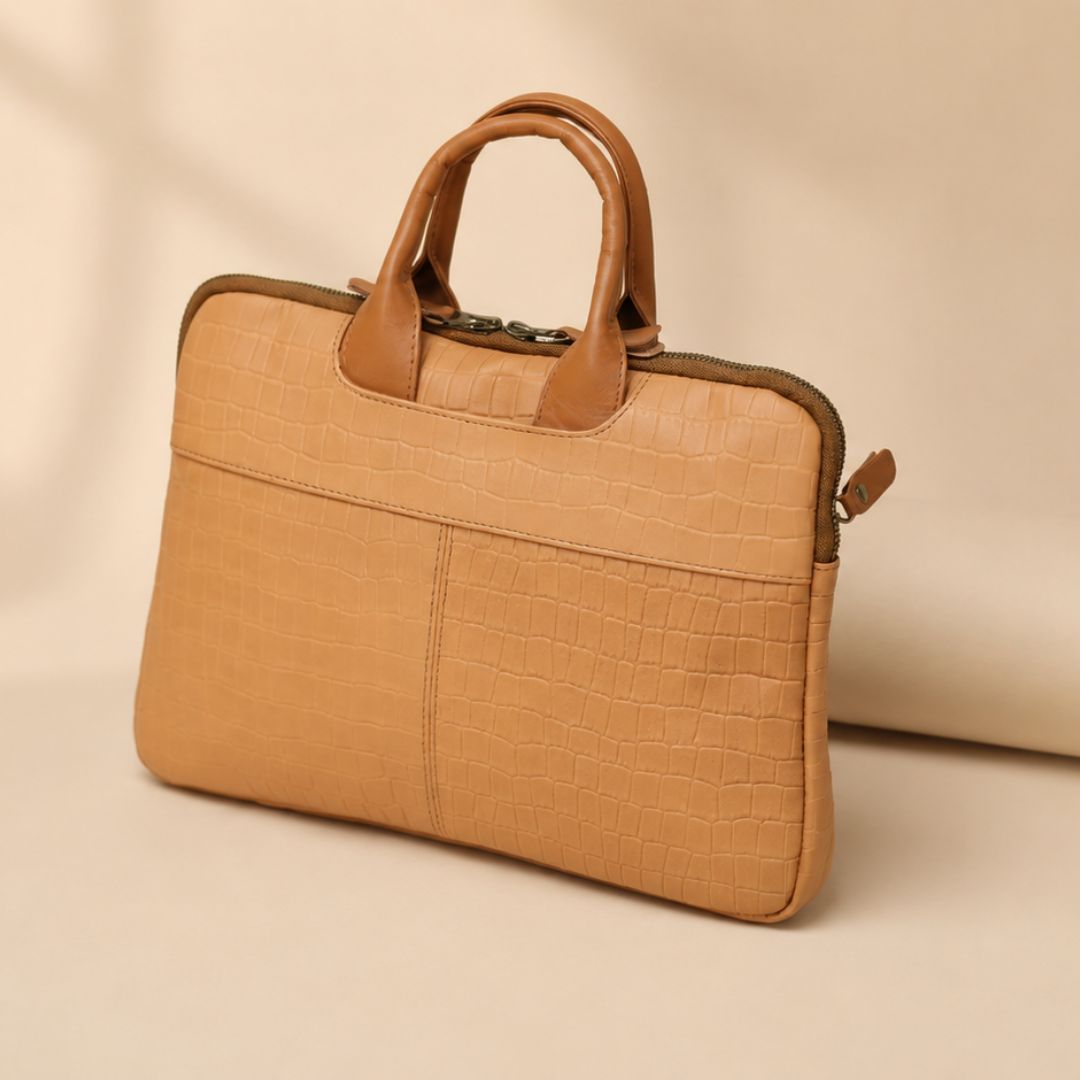 Croc Embossed Leather MacBook Bag (LP-04)