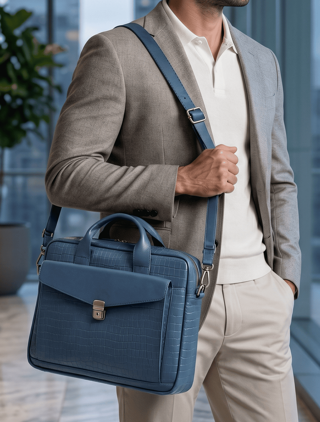Premium Croc-Texture Laptop Bag (LP-01)