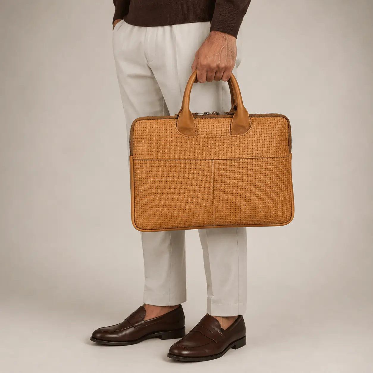 Premium Woven Leather MacBook Bag (LP-04)