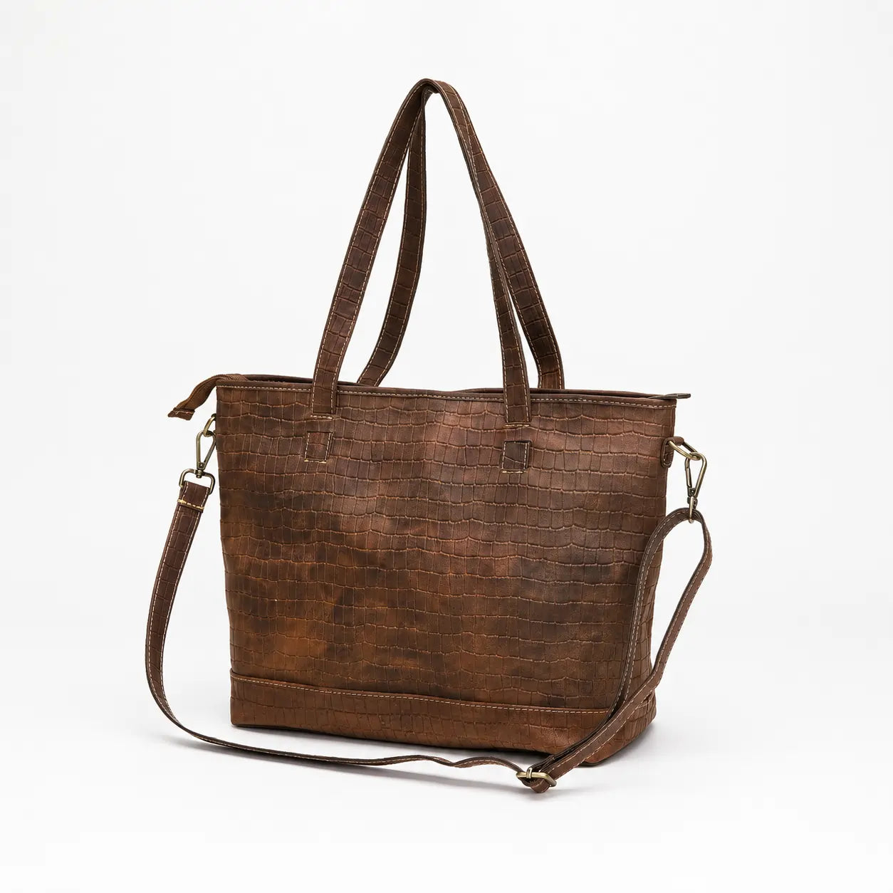 Ladies Croc Leather Tote Bag