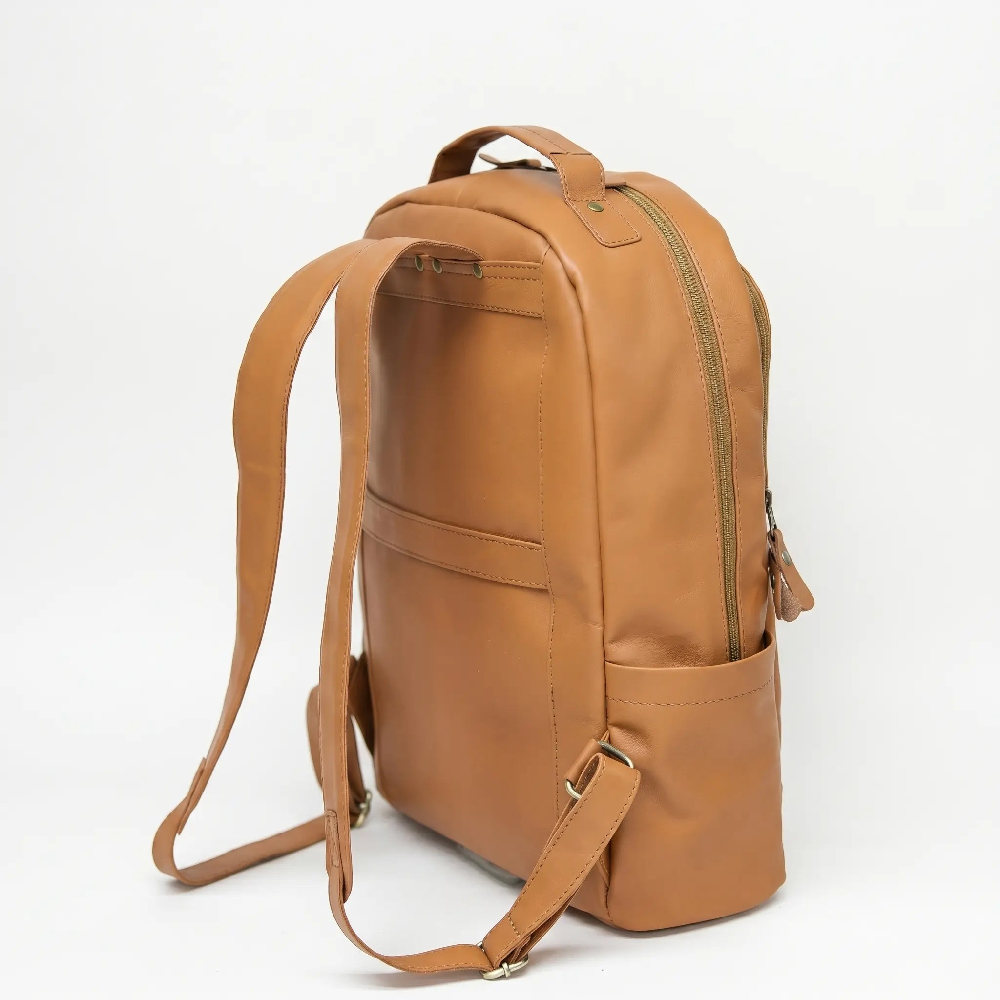 Cognac Tan Leather Backpack (BP-041)