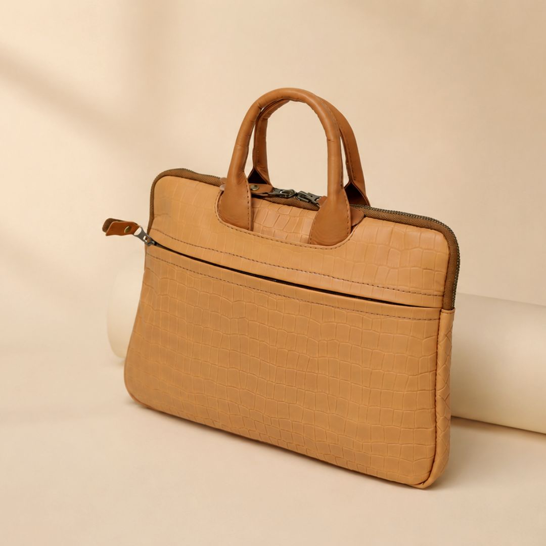 Croc Embossed Leather MacBook Bag (LP-04)