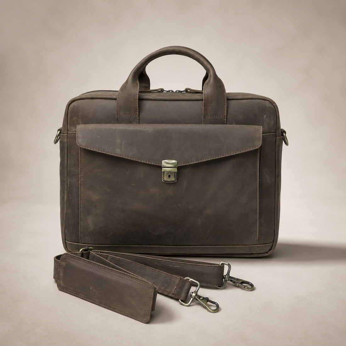 Vintage Leather Laptop Briefcase (LP-01)
