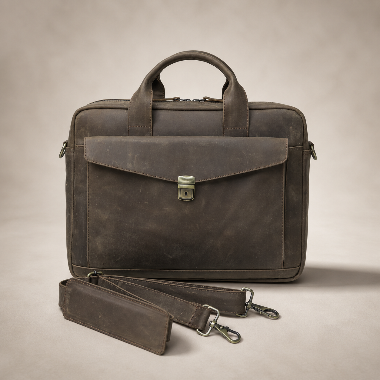 Vintage Leather Laptop Briefcase (LP-01)