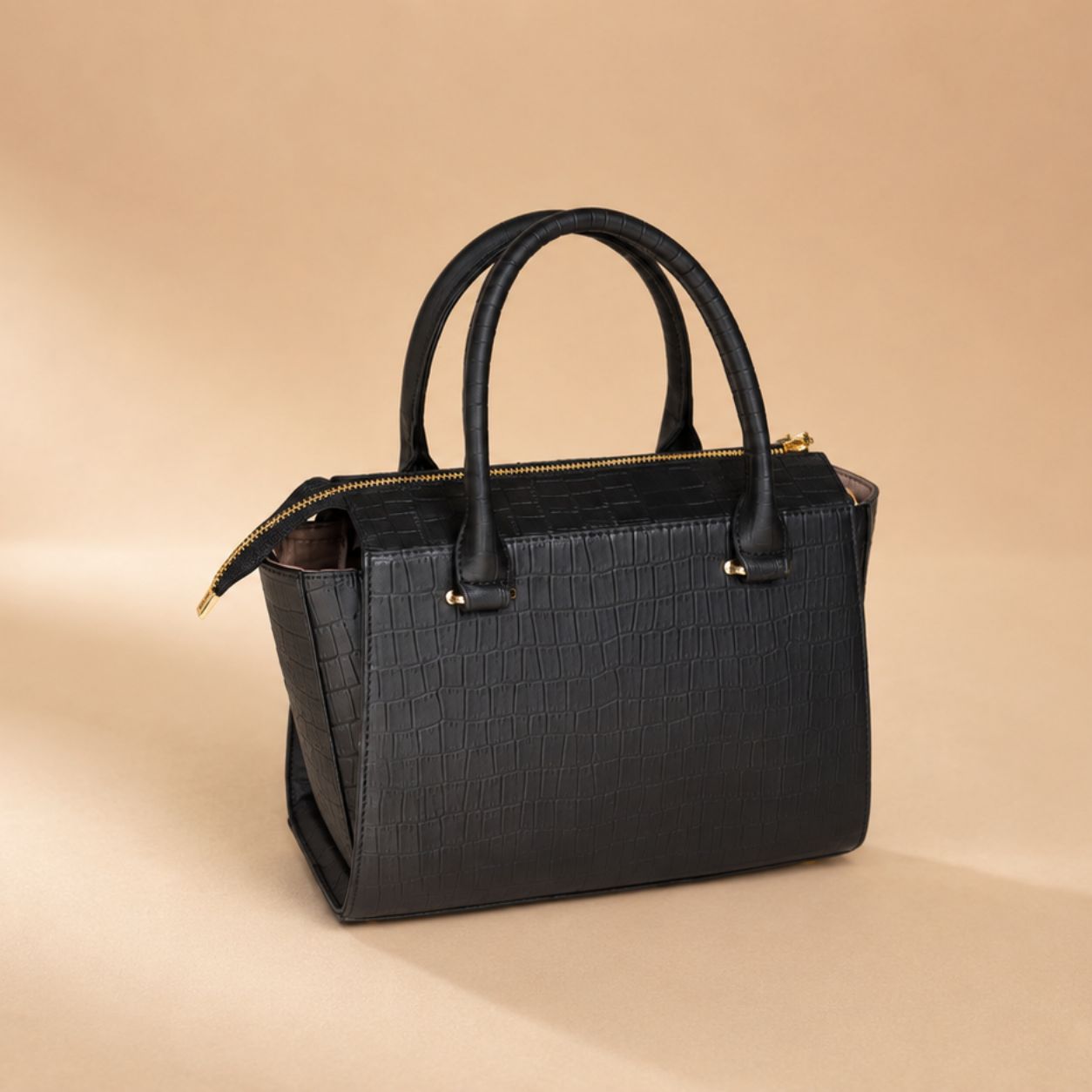 Premium Ladies Leather Handbag Croc-embossed