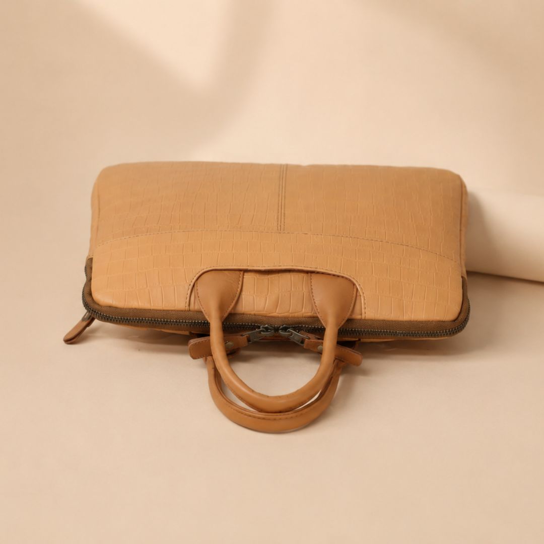 Croc Embossed Leather MacBook Bag (LP-04)