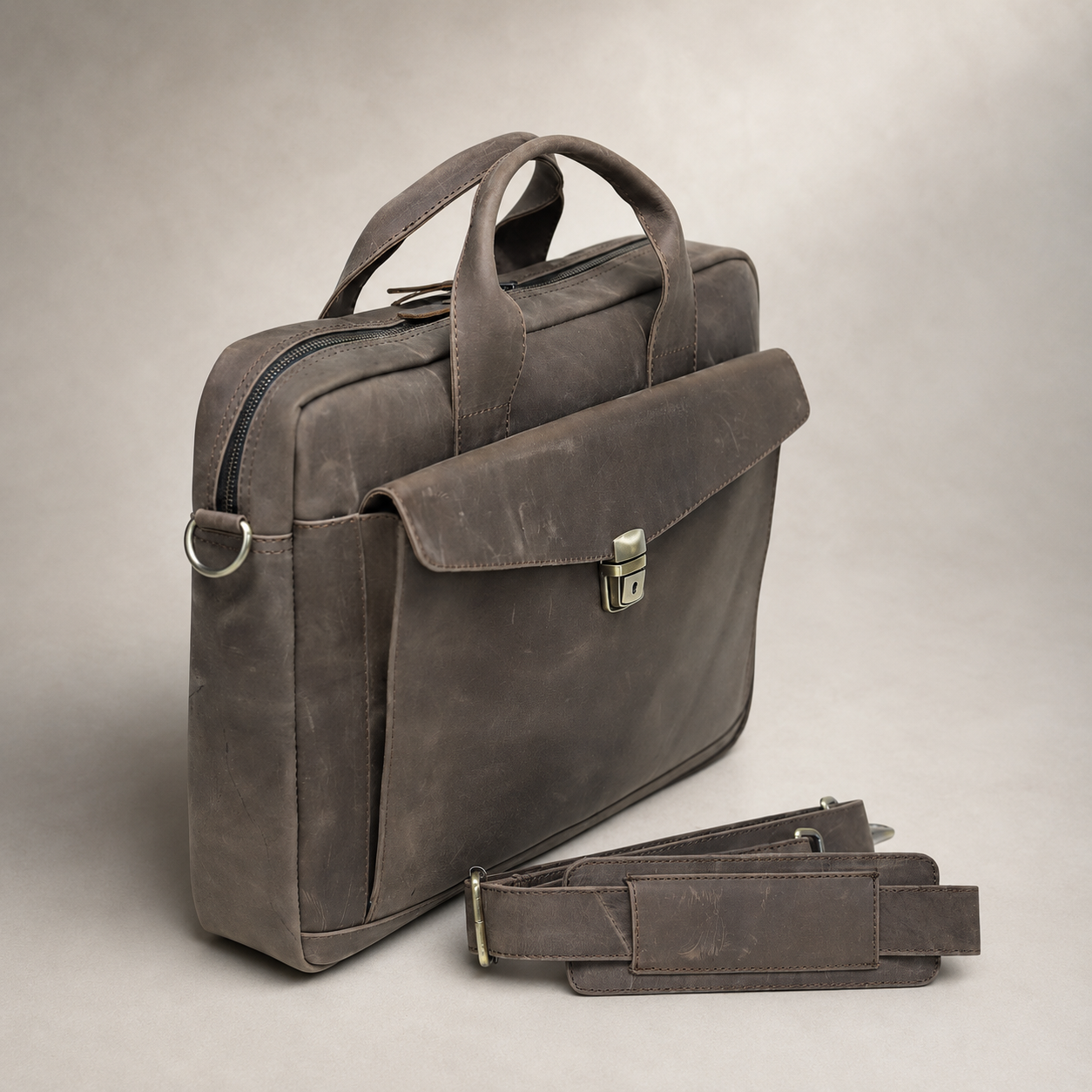 Vintage Leather Laptop Briefcase (LP-01)