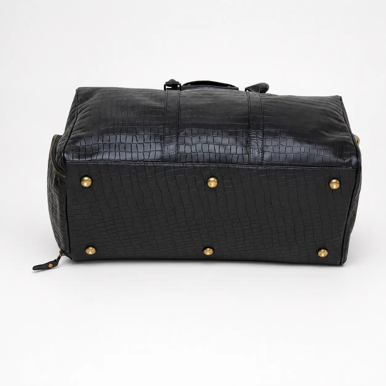 Croc-Embossed Leather Duffel Travel Bag (TR-026)