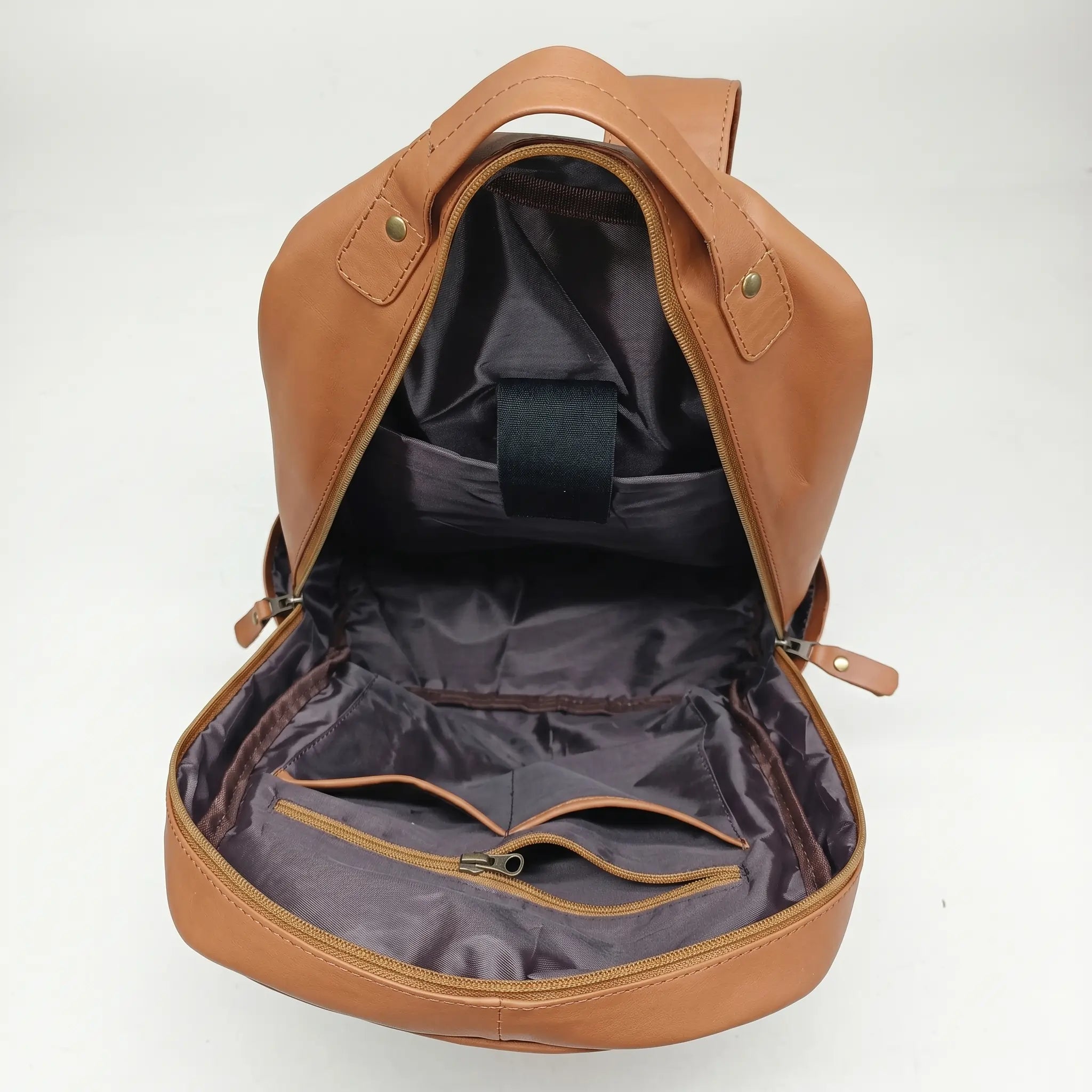 Cognac Tan Leather Backpack (BP-041)