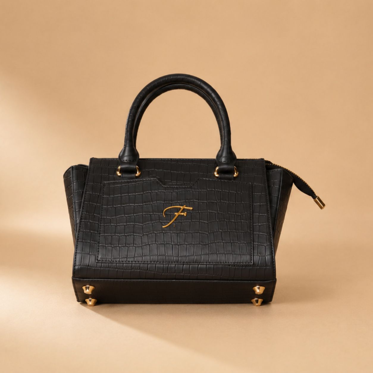 Premium Ladies Leather Handbag Croc-embossed
