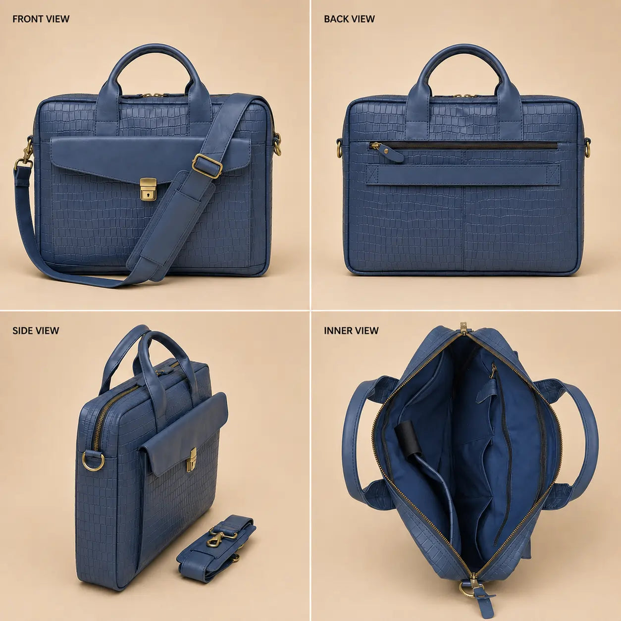 Premium Croc-Texture Laptop Bag (LP-01)