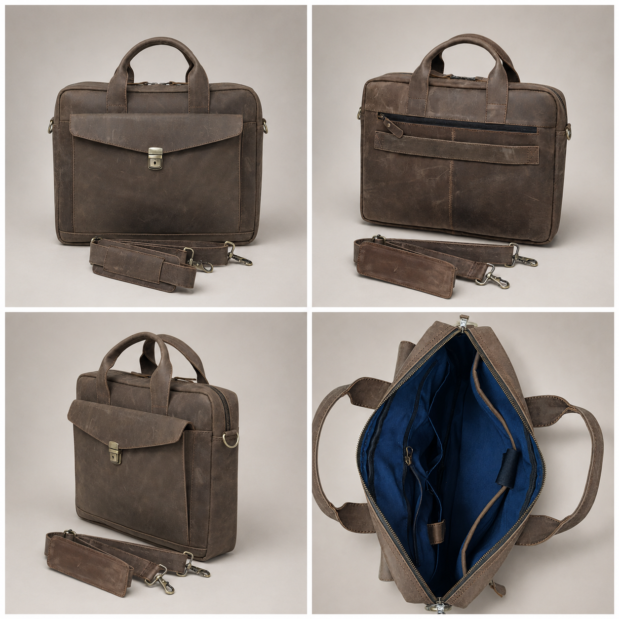 Vintage Leather Laptop Briefcase (LP-01)