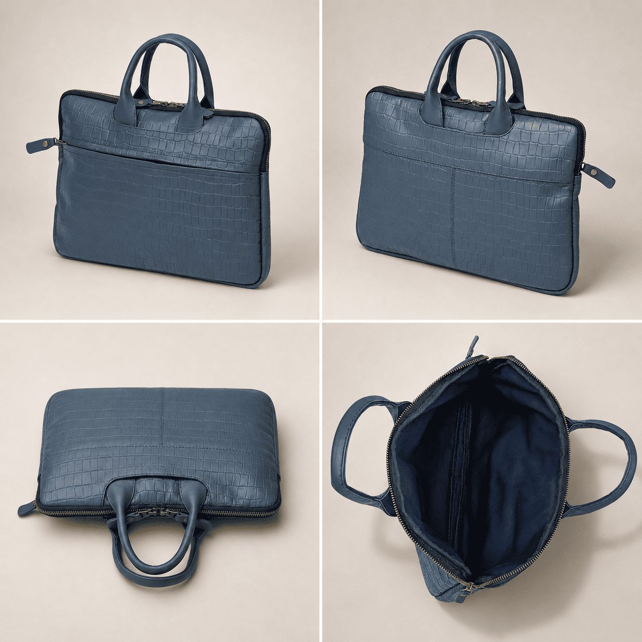 Croc Embossed Leather MacBook Bag (LP-04)