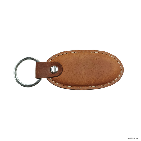 Classic Brown Leather Keychain – Premium Cowhide Minimalist Key Holder