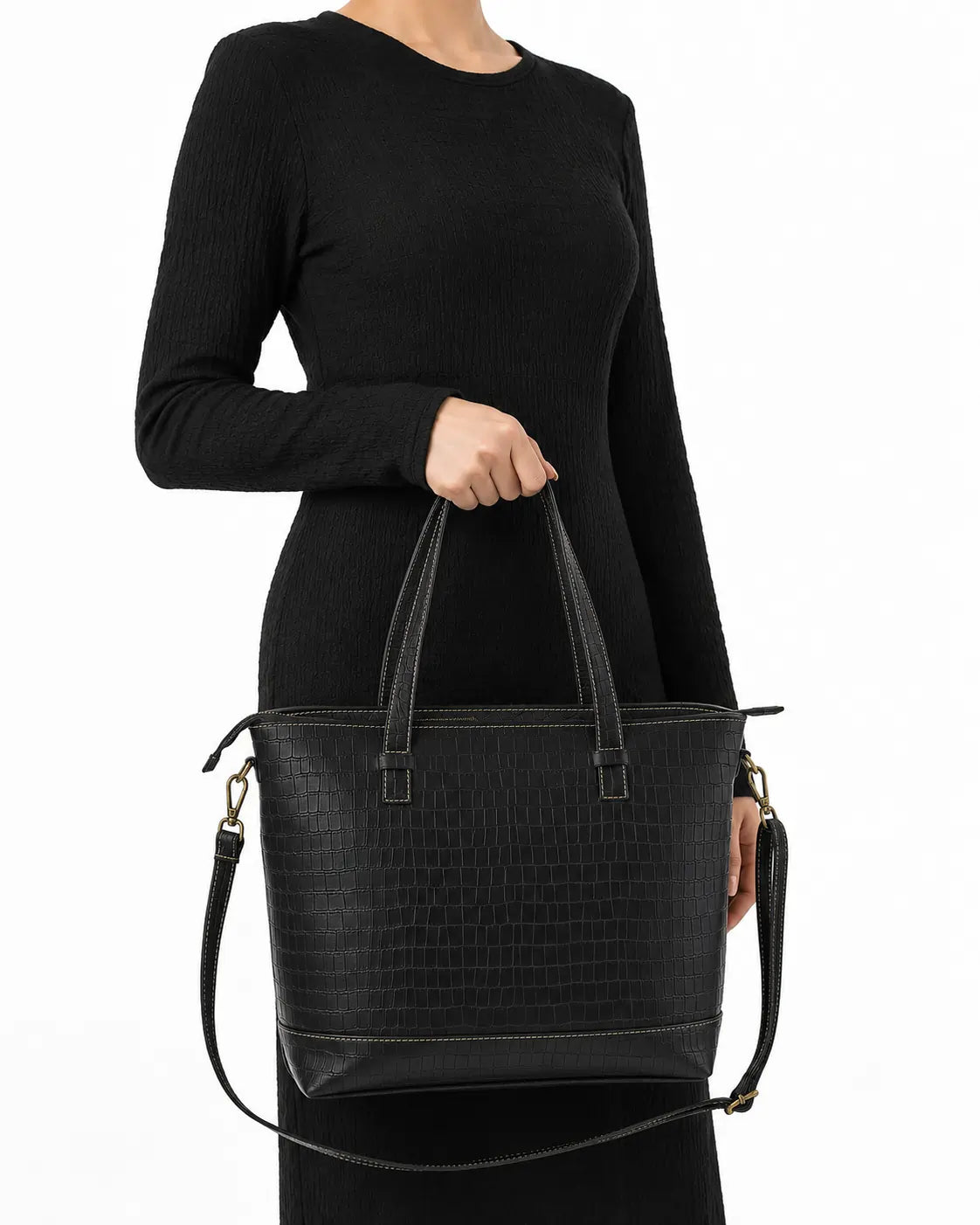 Ladies Croc Leather Tote Bag