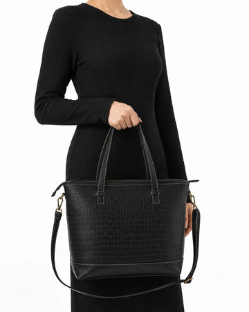 Ladies Croc Leather Tote Bag