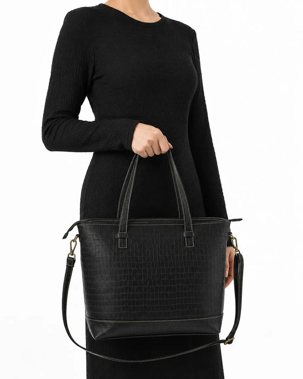Ladies Croc Leather Tote Bag