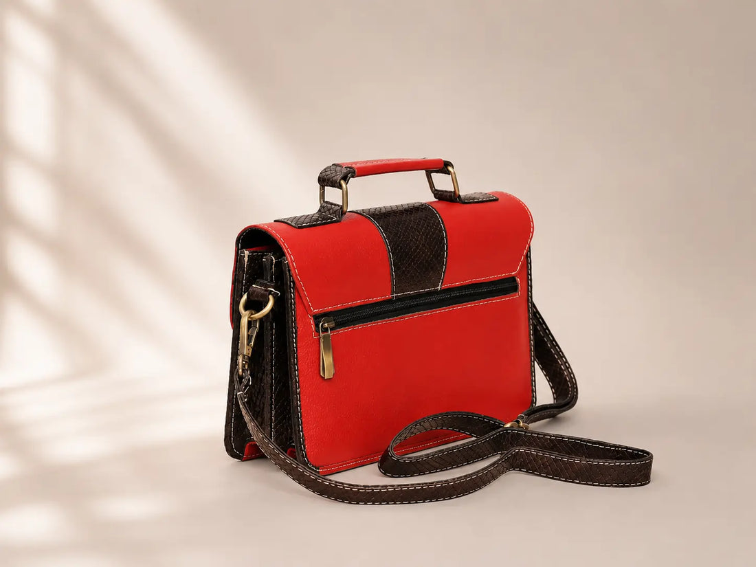 Elegant Leather Handbag for Women – Premium Cowhide with Shoulder Strap