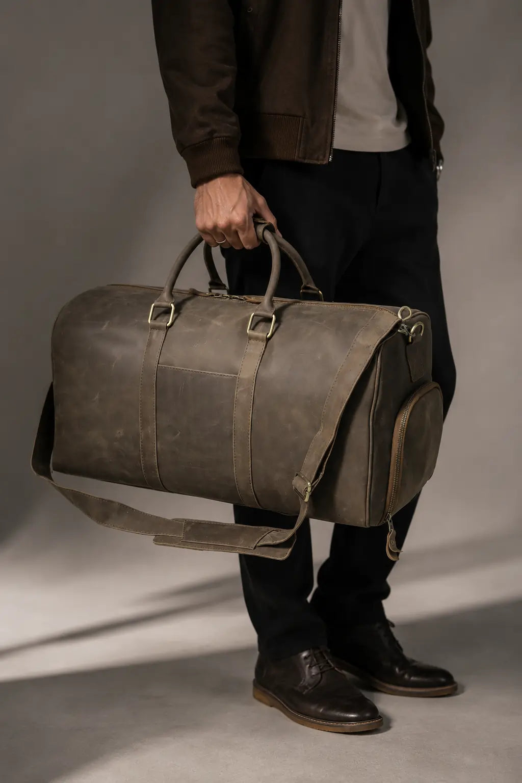 Vintage Crazy Horse Leather Travel Bag (TR-026)