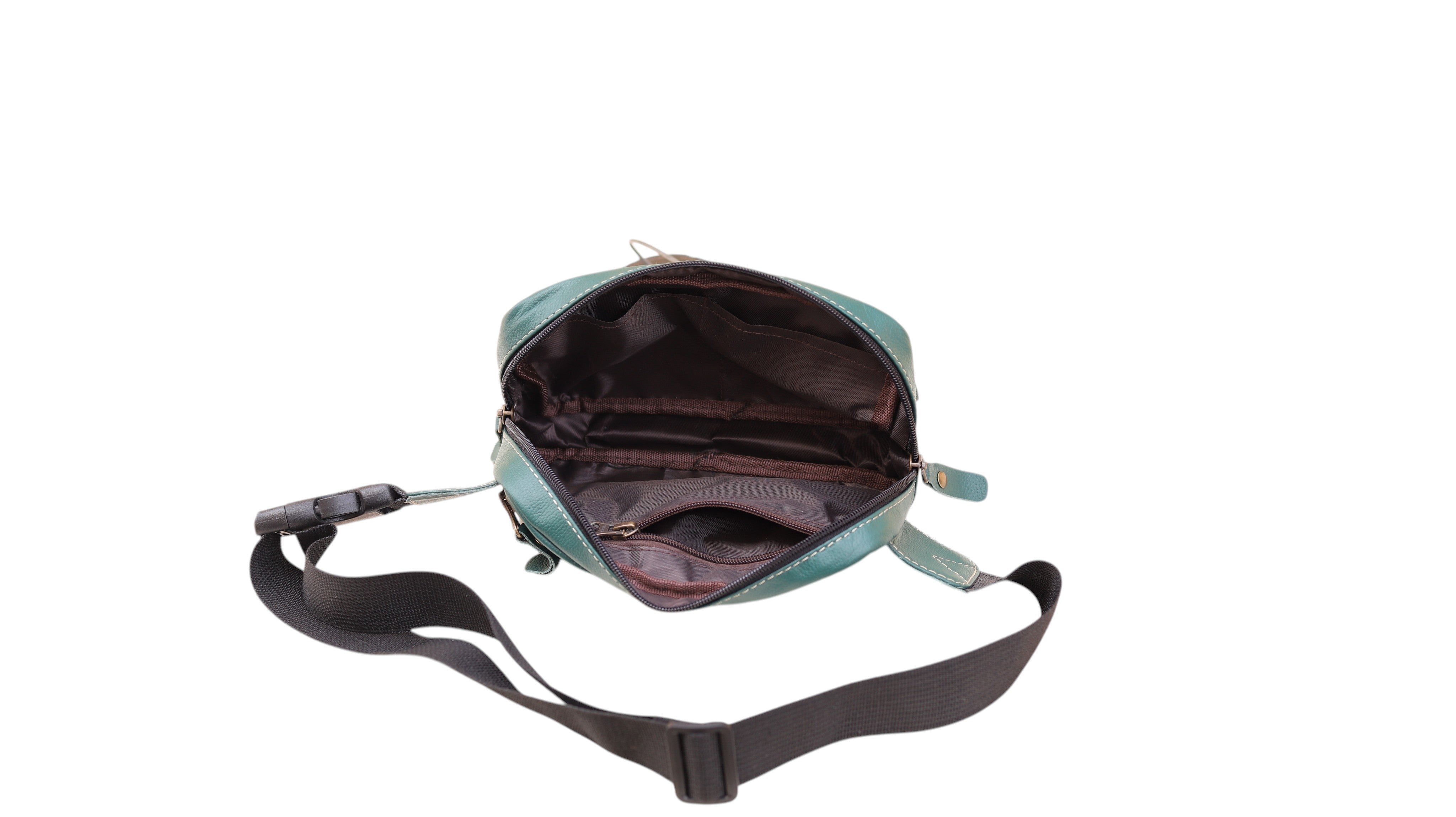 Premium Cowhide Leather Waist Pouch with Adjustable Belt – YKK Zipper Travel Utility Bag for Men