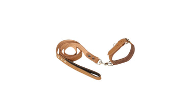 Premium Leather Dog Collar & Leash Set – Durable Cowhide Pet Accessory