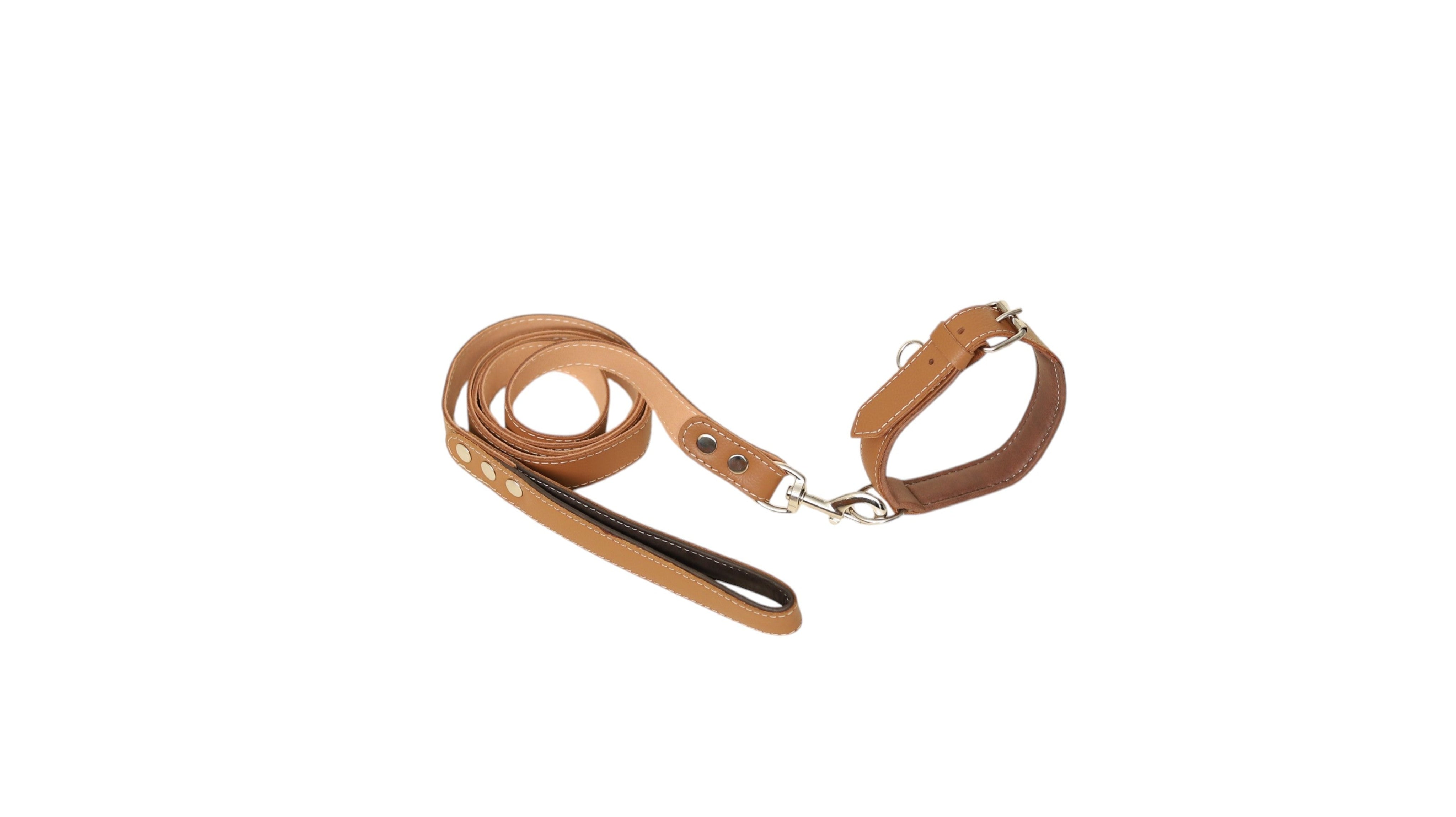 Premium Leather Dog Collar & Leash Set – Durable Cowhide Pet Accessory