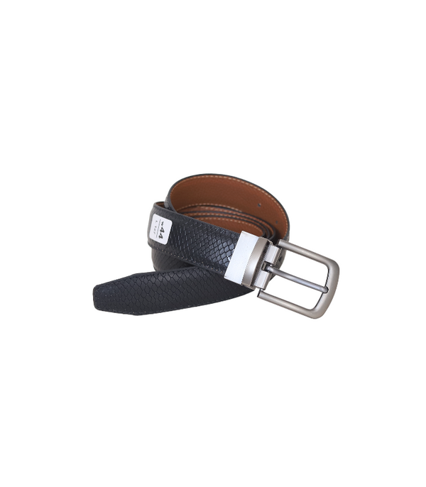 Reversible Black Crocodile Leather Belt – Premium Double-Sided Luxury Strap