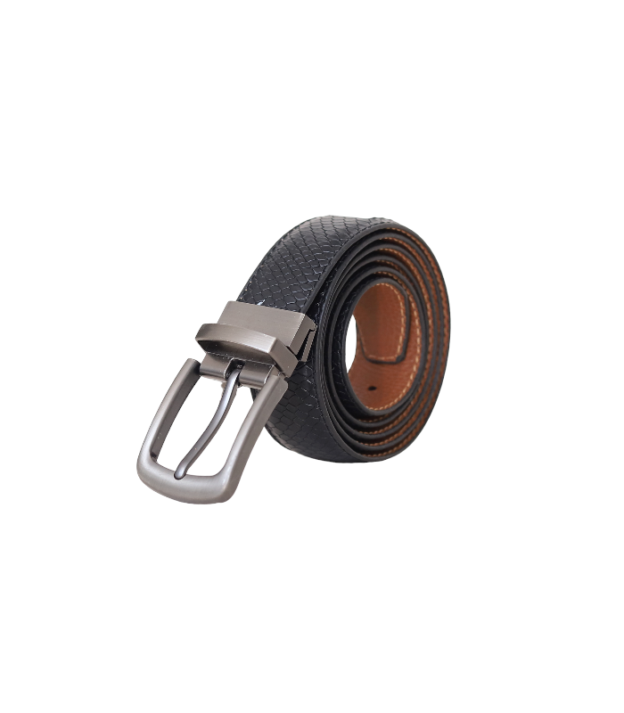 Reversible Black Crocodile Leather Belt – Premium Double-Sided Luxury Strap