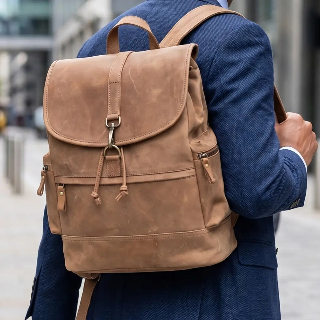 Premium Vintage Leather Backpack (BP-038)