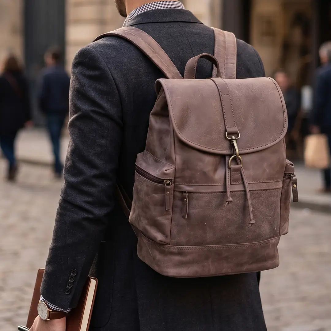 Premium Vintage Leather Backpack (BP-038)