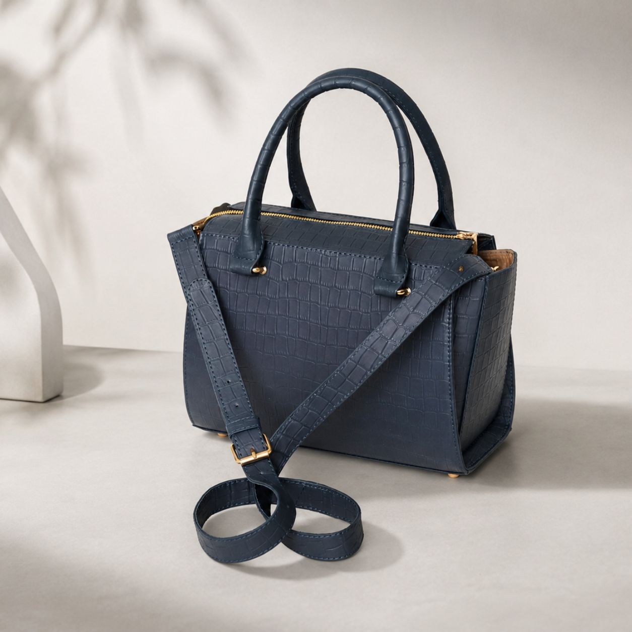 Premium Ladies Leather Handbag Croc-embossed
