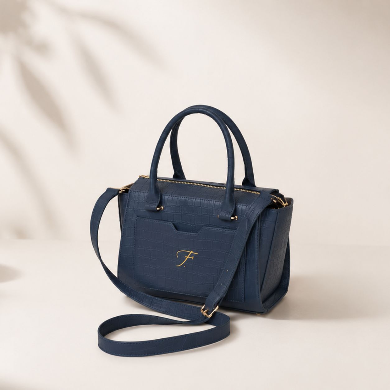 Premium Ladies Leather Handbag Croc-embossed