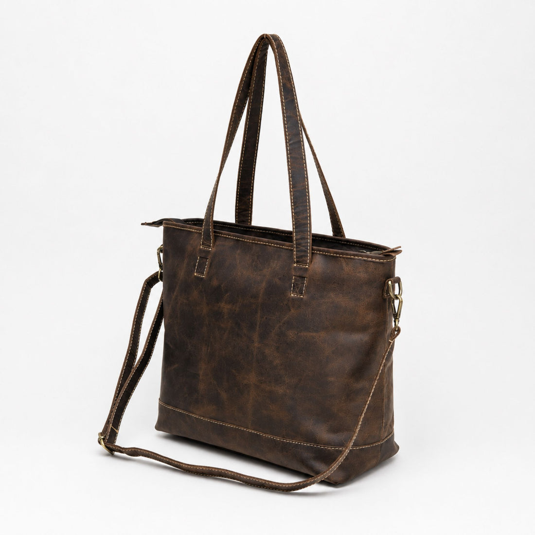 Vintage Leather Tote Bag