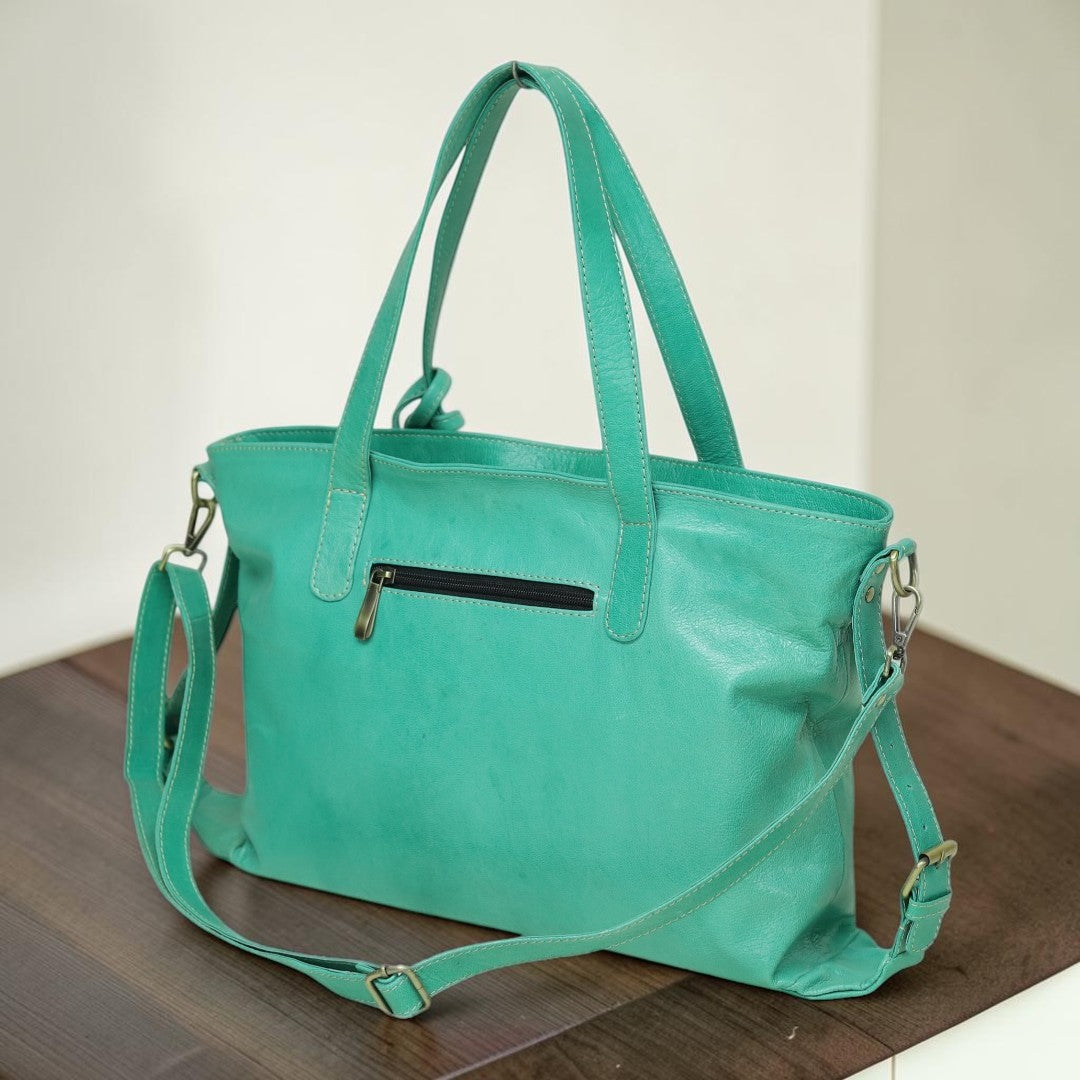 Premium Ladies Leather Bag with Matching Mini Pouch